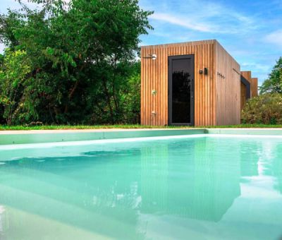 Vakantiehuis Appelscha: Vakantiewoning type Unbrick One sauna en zwembad 4-personen